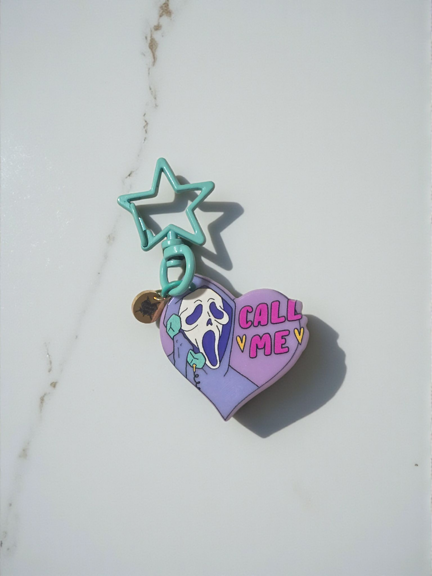 Call Me, Ghostie Blue Star Clasp Keychain