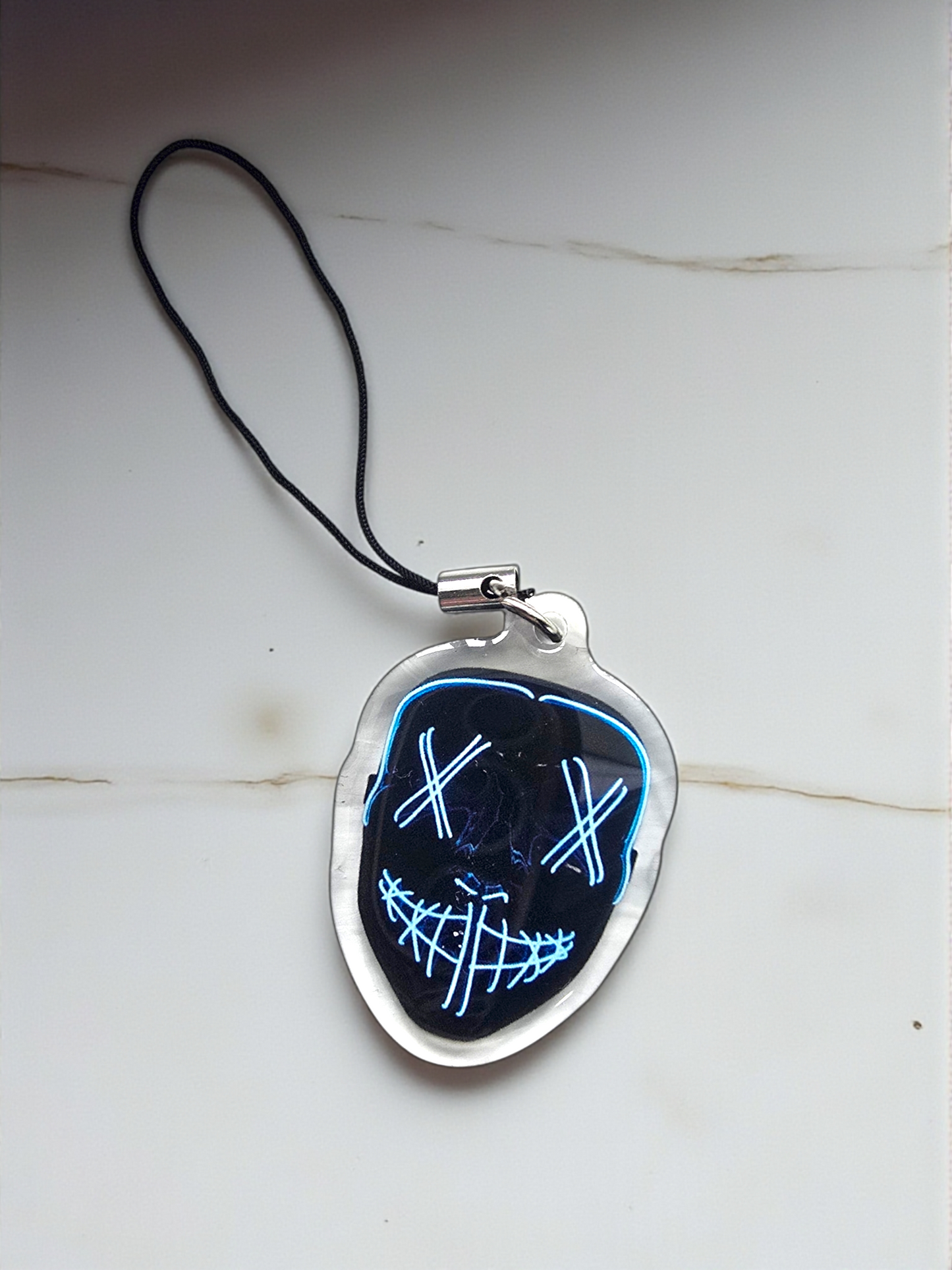Big Blue Mask Phone Charm