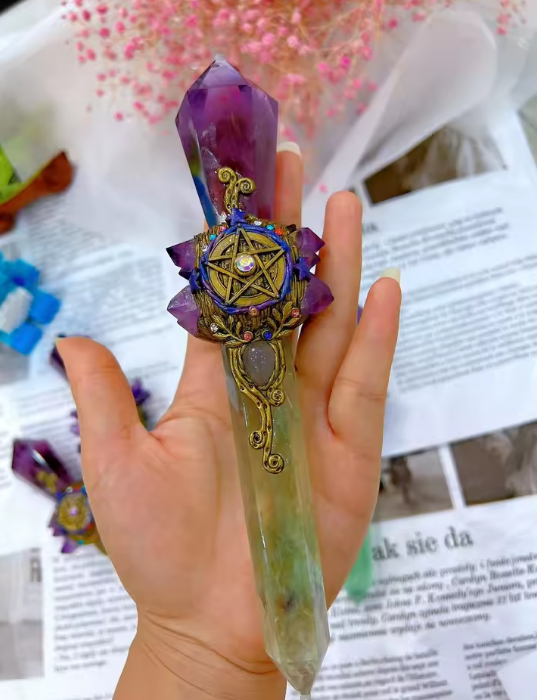 Pentacle Crystal Magic Wand