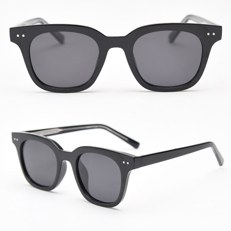 Unisex Black Frame Colored Lenses Square Fashion Sunglasses
