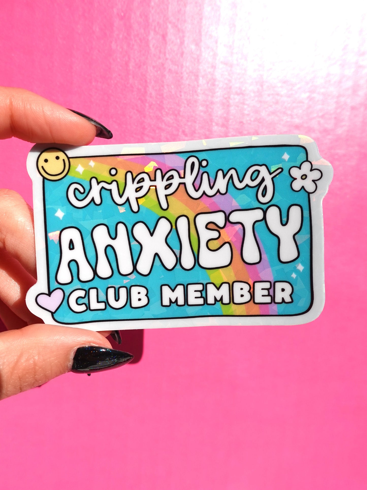 Funny Mental Health Sticker Pack – Holographic Waterproof Vinyl Decals – Discounted Bundle of Anxiety, Therapy & Trauma Humor