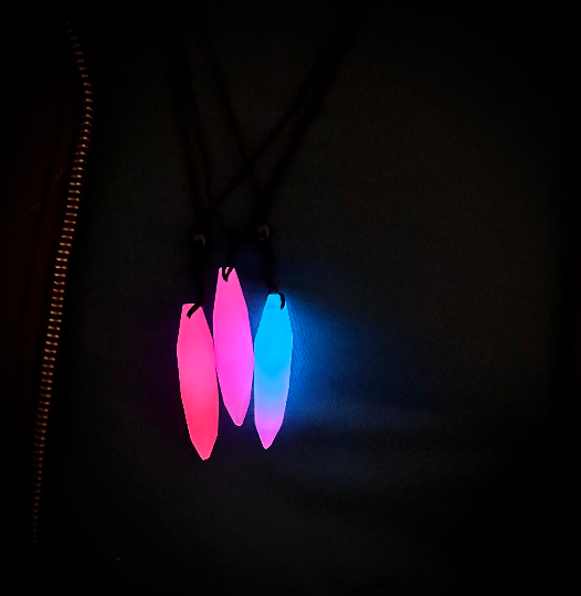 Glow in the Dark Aurora Borealis Necklace, Kida Necklace, Atlantis Cosplay Necklace, Glow in dark Necklace, Glowing Crystal Pendant