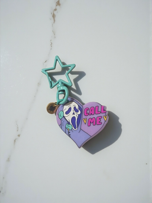 Call Me, Ghostie Blue Star Clasp Keychain