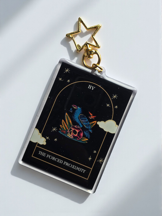 Forced Proximity Trope Card Keychain