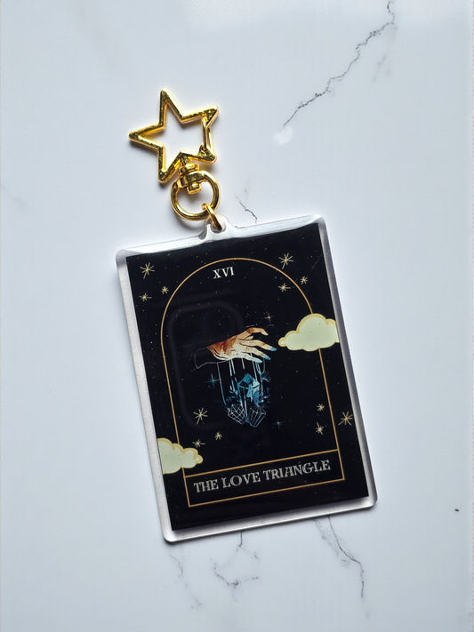 Love Triangle Trope Card Keychain