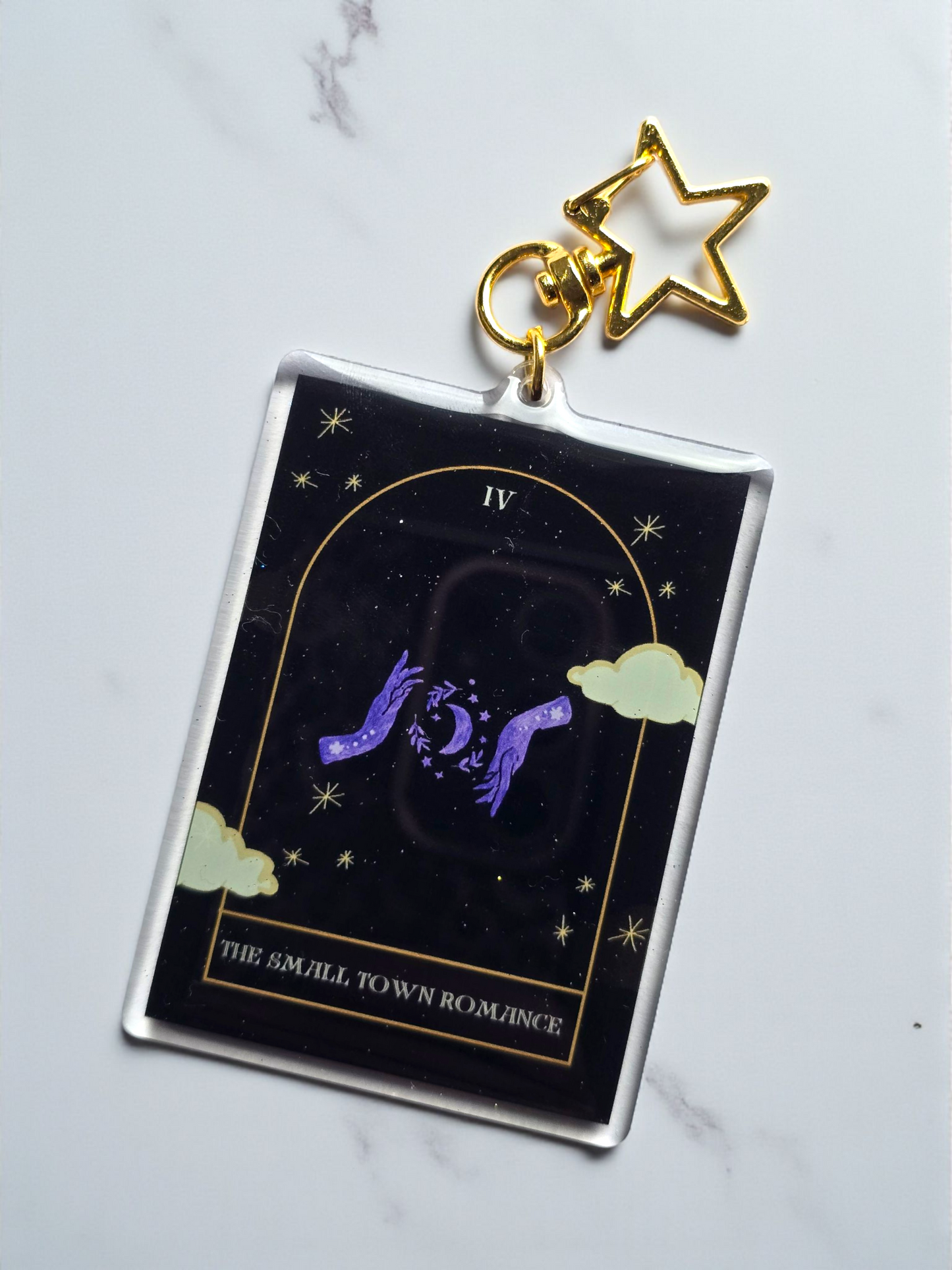 Small Town Romance Trope Card Keychain