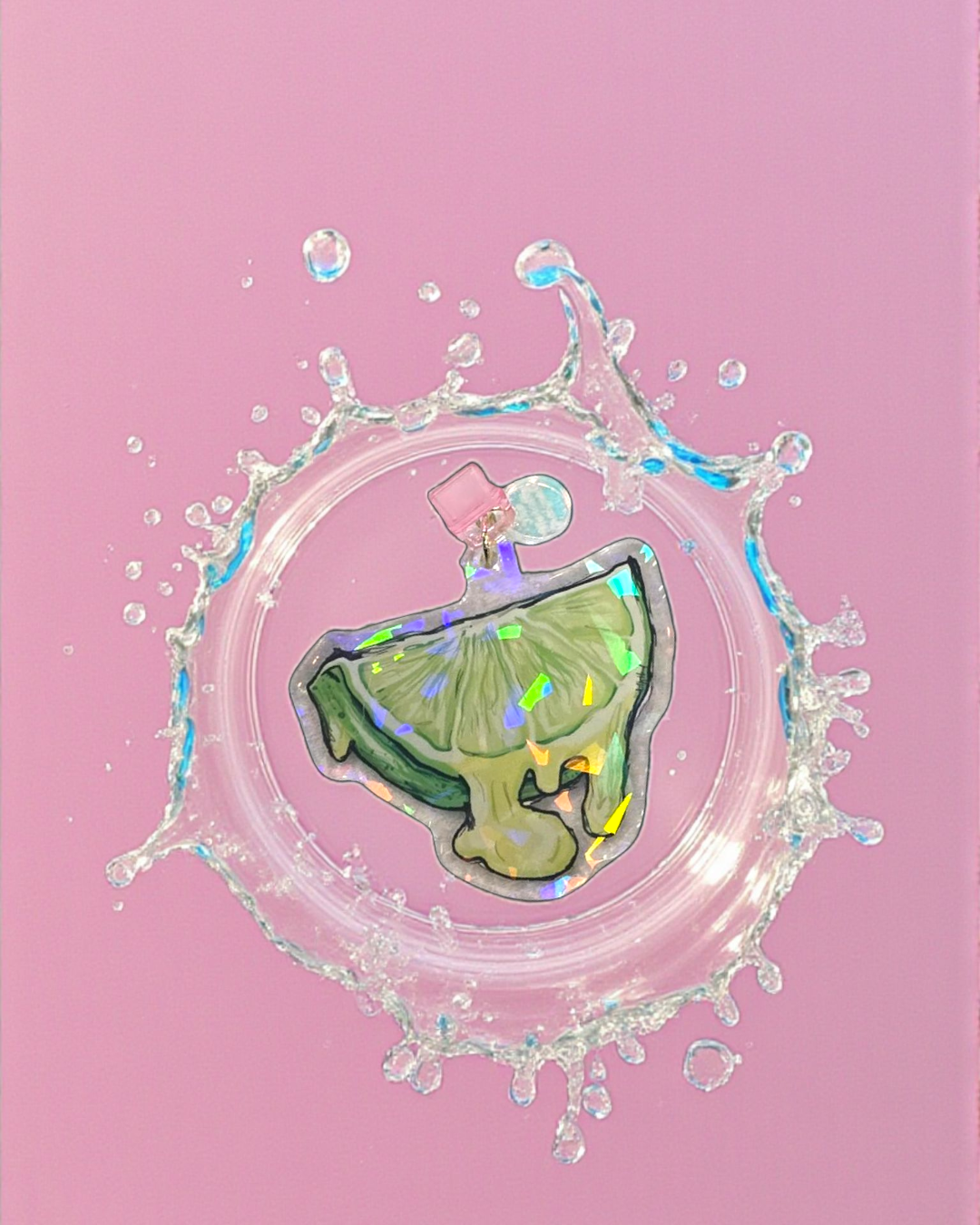 Nina Gia x The Morally Greigerie Collab Holographic Lime Slice Pink Dust Plug