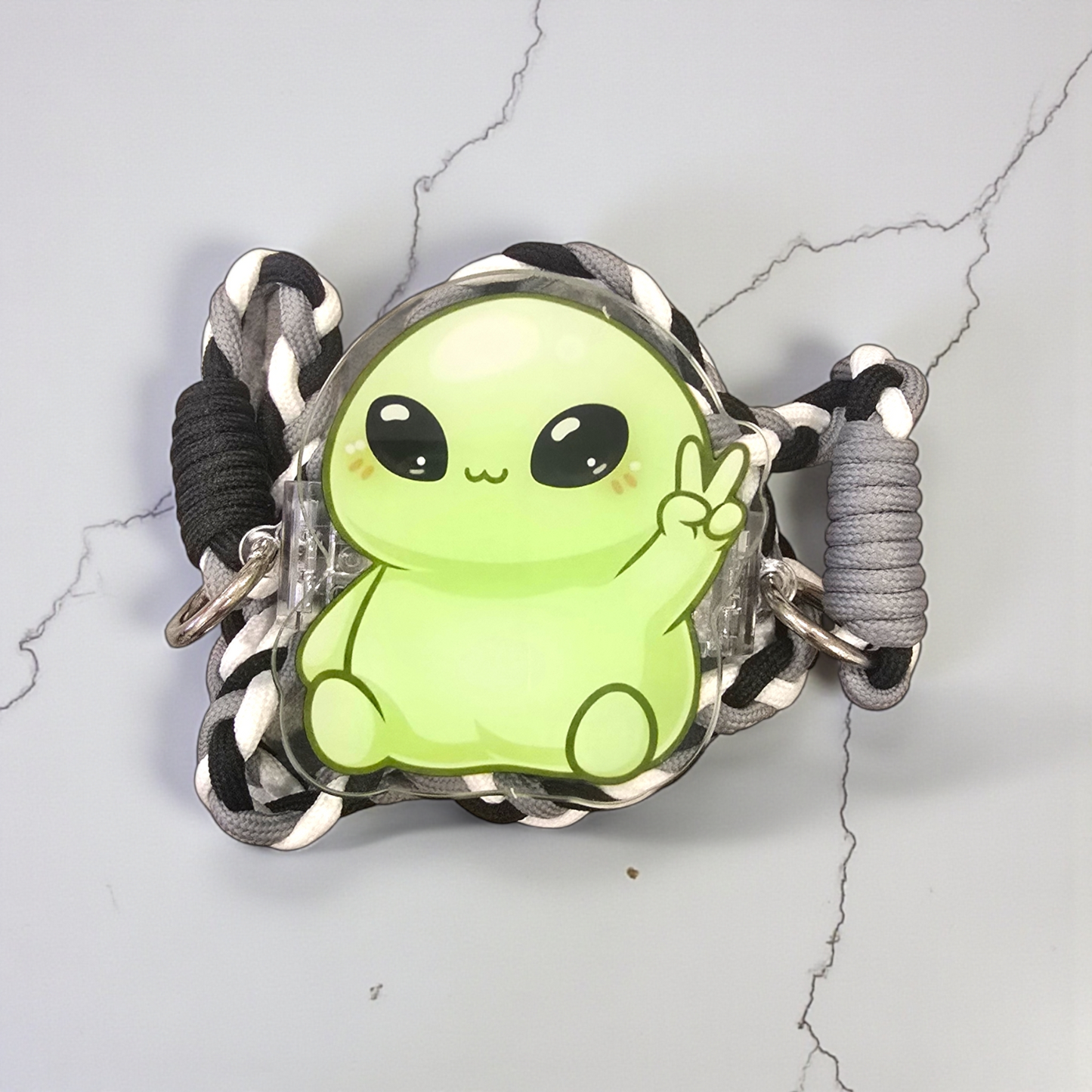 PEENce Out Acrylic Alien Phone Charm Grabber and Lanyard
