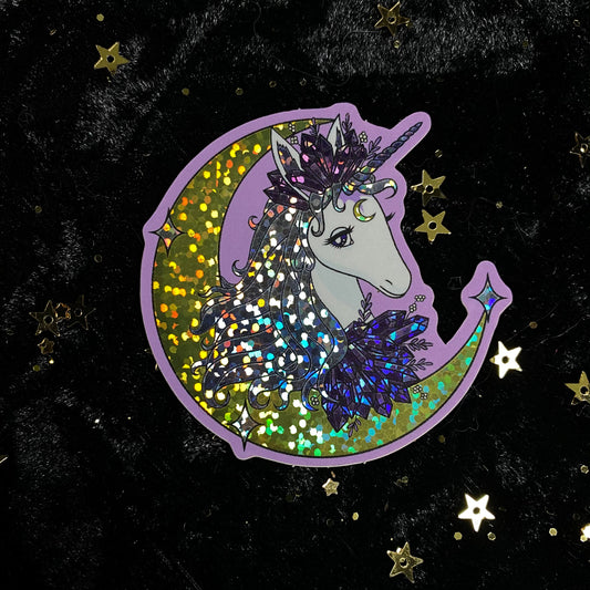 Glitter Crystal Last Unicorn Inspired Sticker