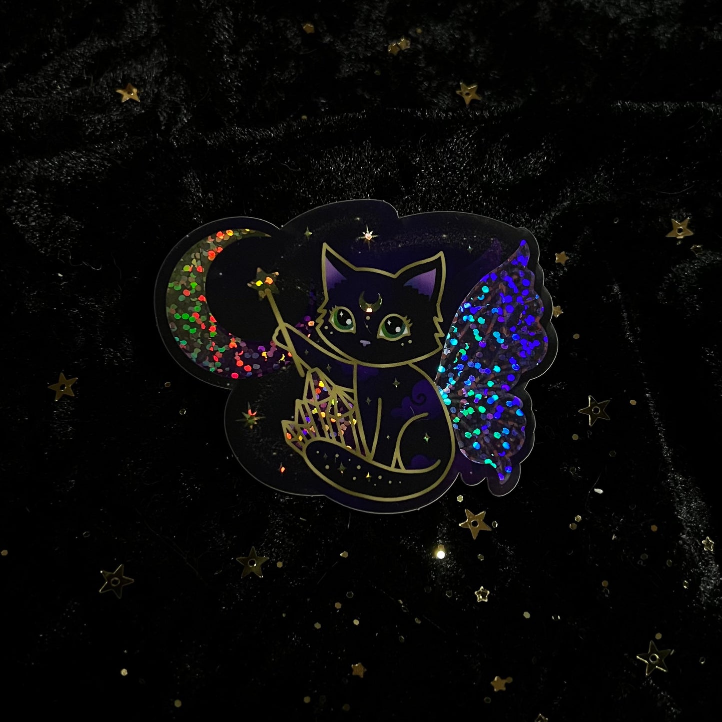 Crystal Fairy Kitty Cat Stickers (individual or set)