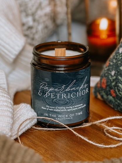 Paperbacks & Petrichor Candle