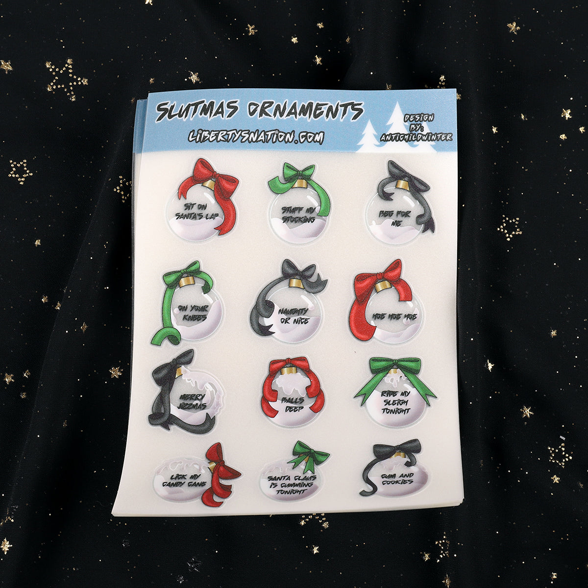 Sluttmas Ornaments Sticker Sheet