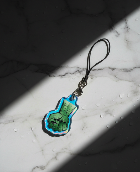 Need A Hand Monster Fist Holographic Phone Charm