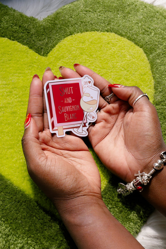 "Smut and Sauvignon Blanc" Bookish Sticker -  Bookish Fairycore Cottagecore Pinstory Original Bookish Sticker