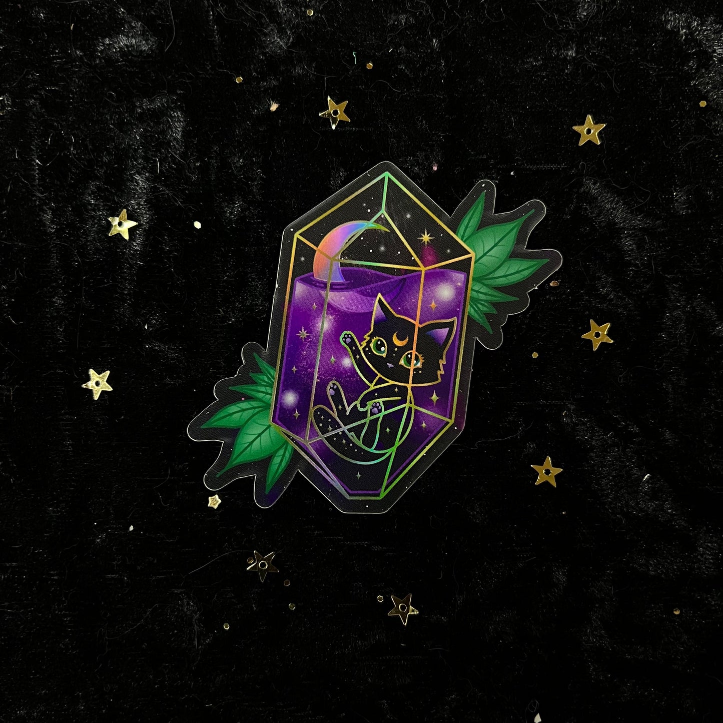 Crystal Fairy Kitty Cat Stickers (individual or set)