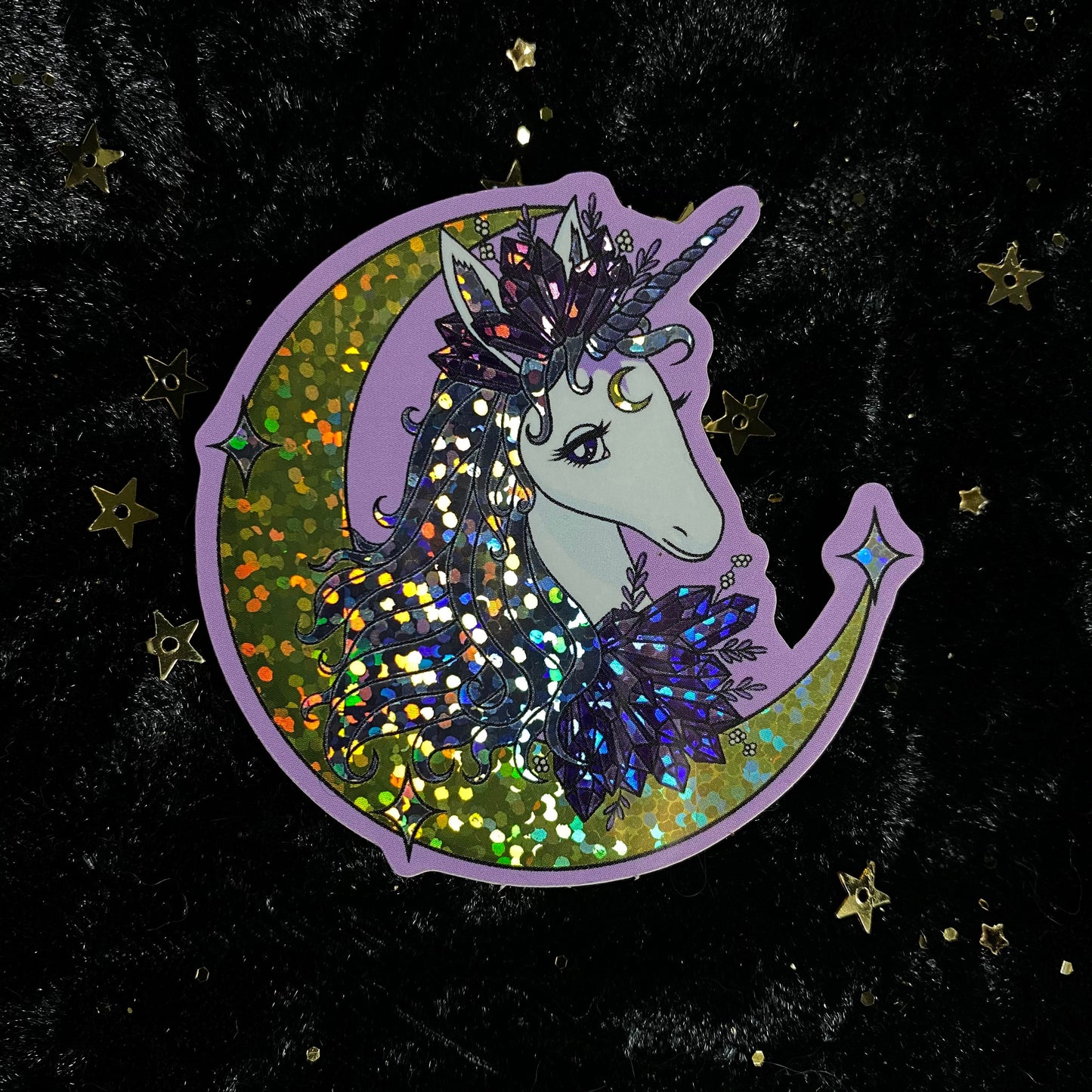Glitter Crystal Last Unicorn Inspired Sticker
