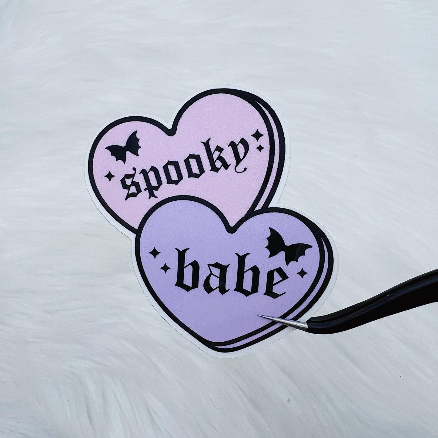 Spooky Babe Convo Hearts Pastel Vinyl Sticker Die Cut