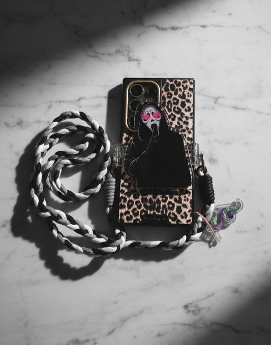 The Mostie Ghostie Large Acrylic Phone Grabber Charm and Lanyard