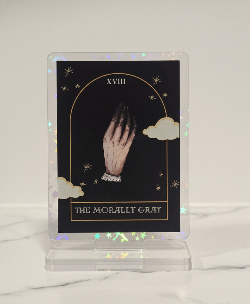 The Morally Gray Trope Card Holographic Star Acrylic Standee