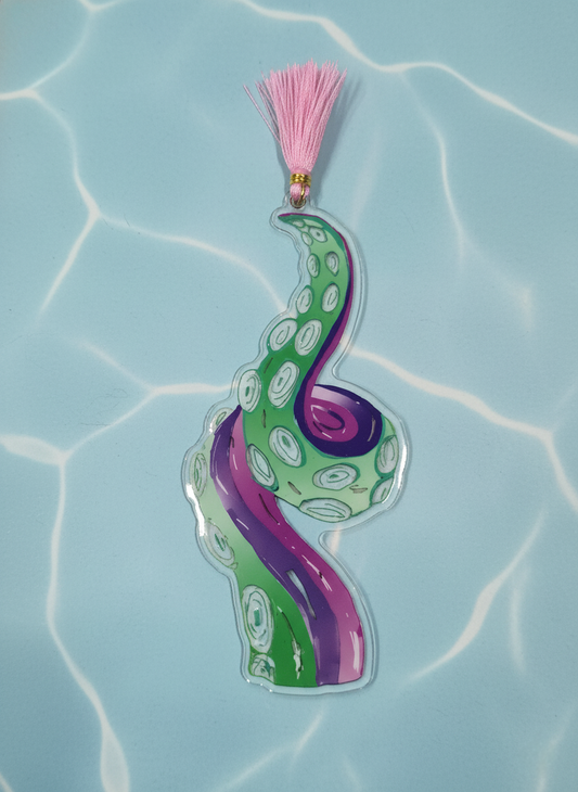 The Tentacular Tentacle Acrylic Bookmark with Pink Tassle