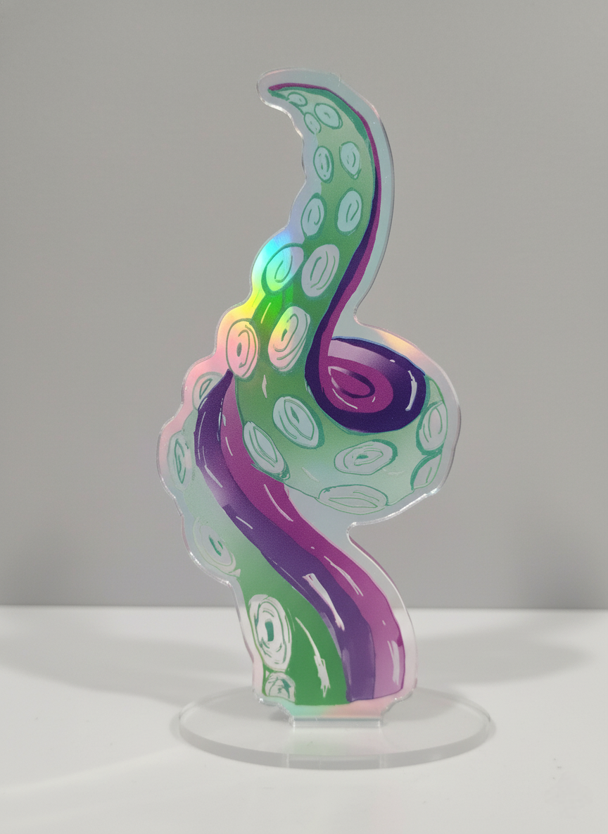 Tentacular Tentacle Holographic Acrylic Bookshelf Standee