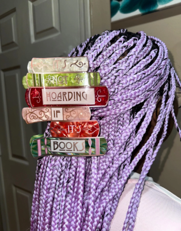 It’s Not Hoarding If It’s Books - Bookish Acrylic Hair Clips– Whimsical Hairclips for Book Lovers