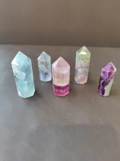 Multi Color Fluorite Point