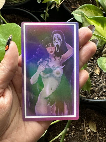 Ghostface Chastity Belt Holographic Card