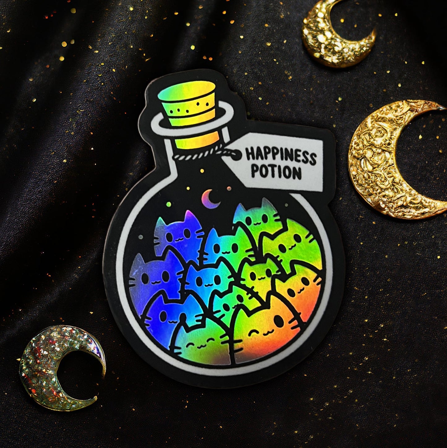 Happiness Potion Kitty Cat Holo Sticker