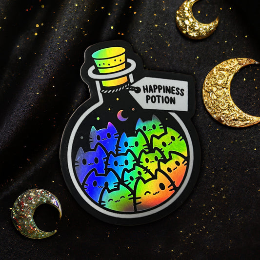 Happiness Potion Kitty Cat Holo Sticker
