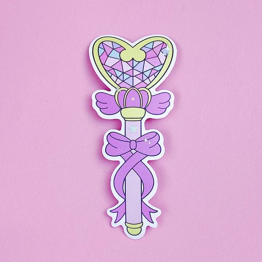 Moon Prism Wand Vinyl Sticker Die Cut | Holo Foil