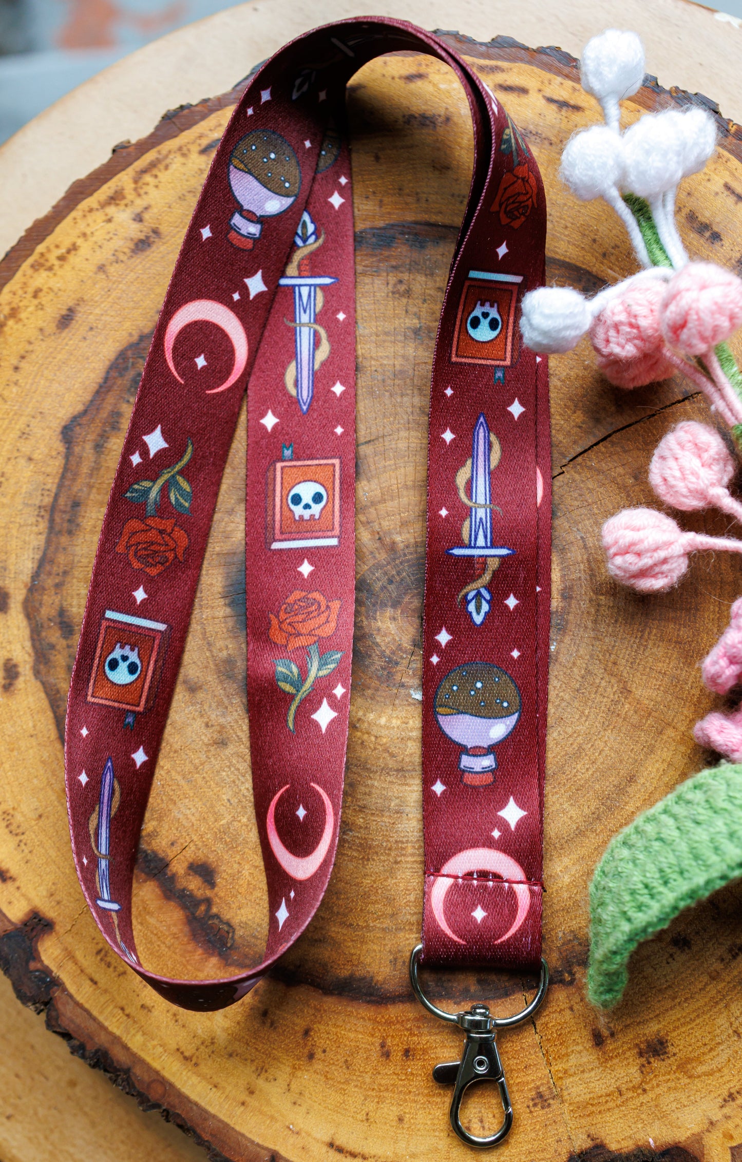 Bookish Fantasy Lanyard – Whimsical Lanyard for Book Lovers, Con Badges, Keys & ID Cards | Pinstory Book & Fantasy Collection