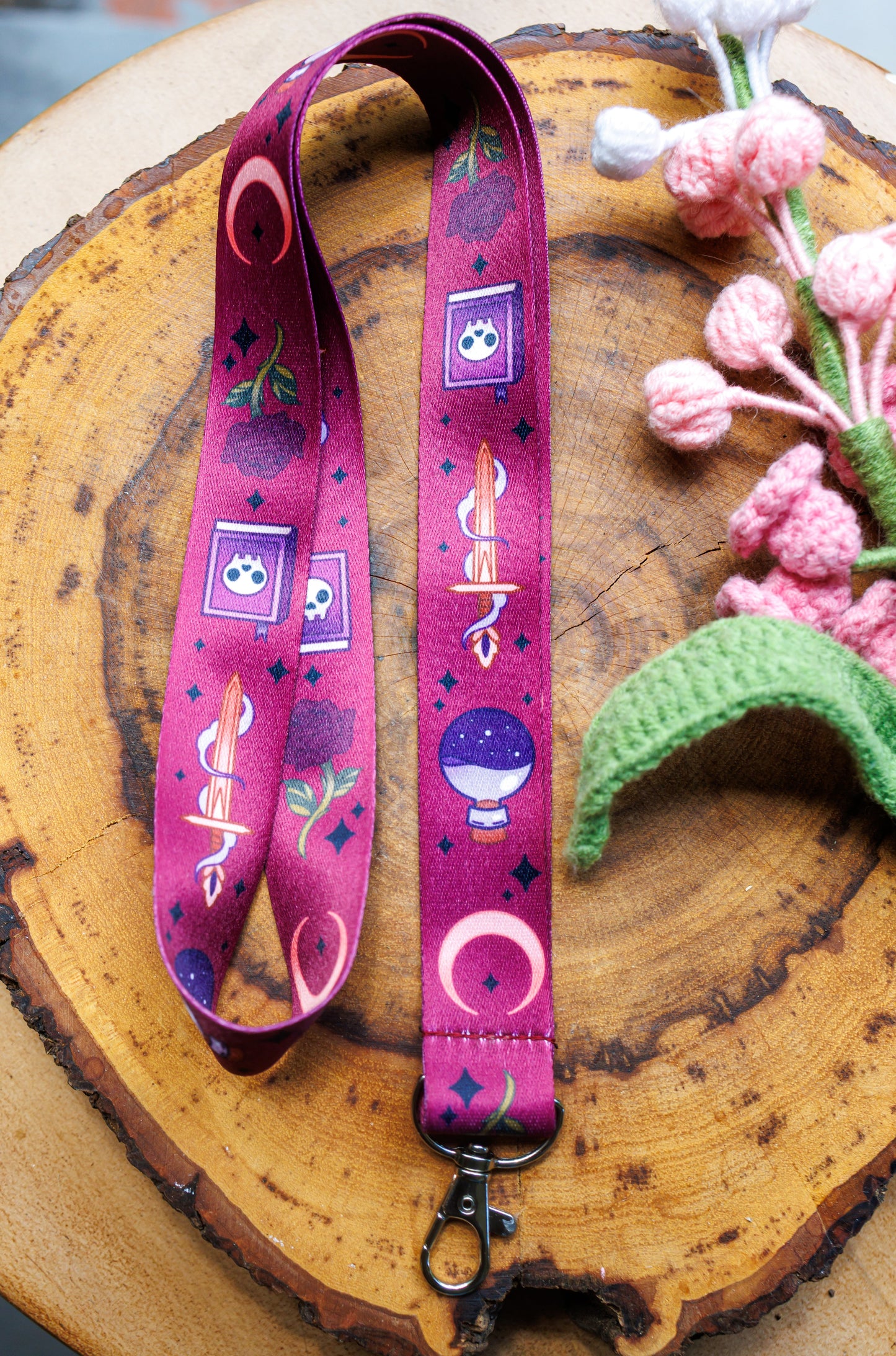 Bookish Fantasy Lanyard – Whimsical Lanyard for Book Lovers, Con Badges, Keys & ID Cards | Pinstory Book & Fantasy Collection