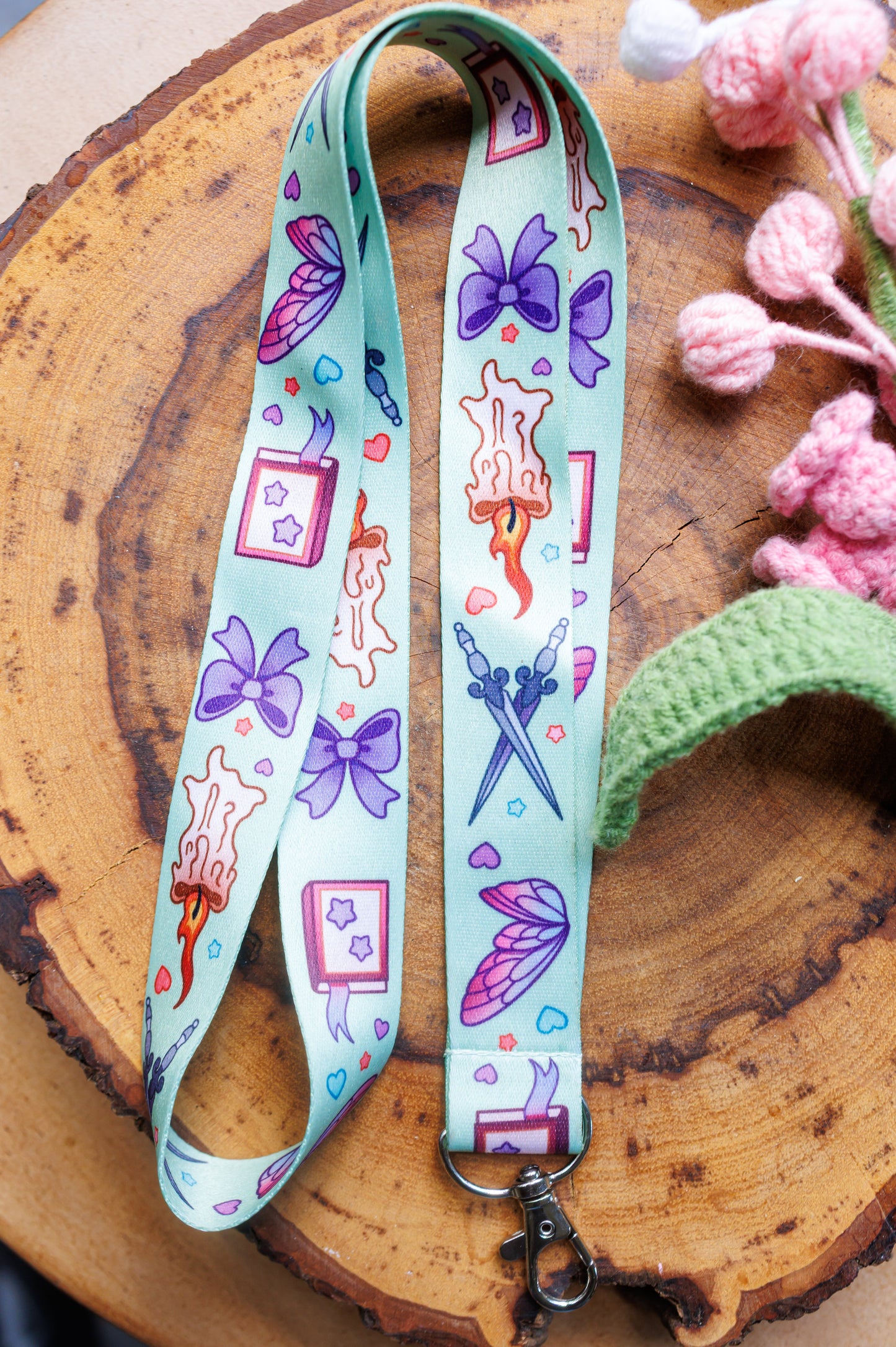 Bookish Fantasy Lanyard – Whimsical Lanyard for Book Lovers, Con Badges, Keys & ID Cards | Pinstory Book & Fantasy Collection