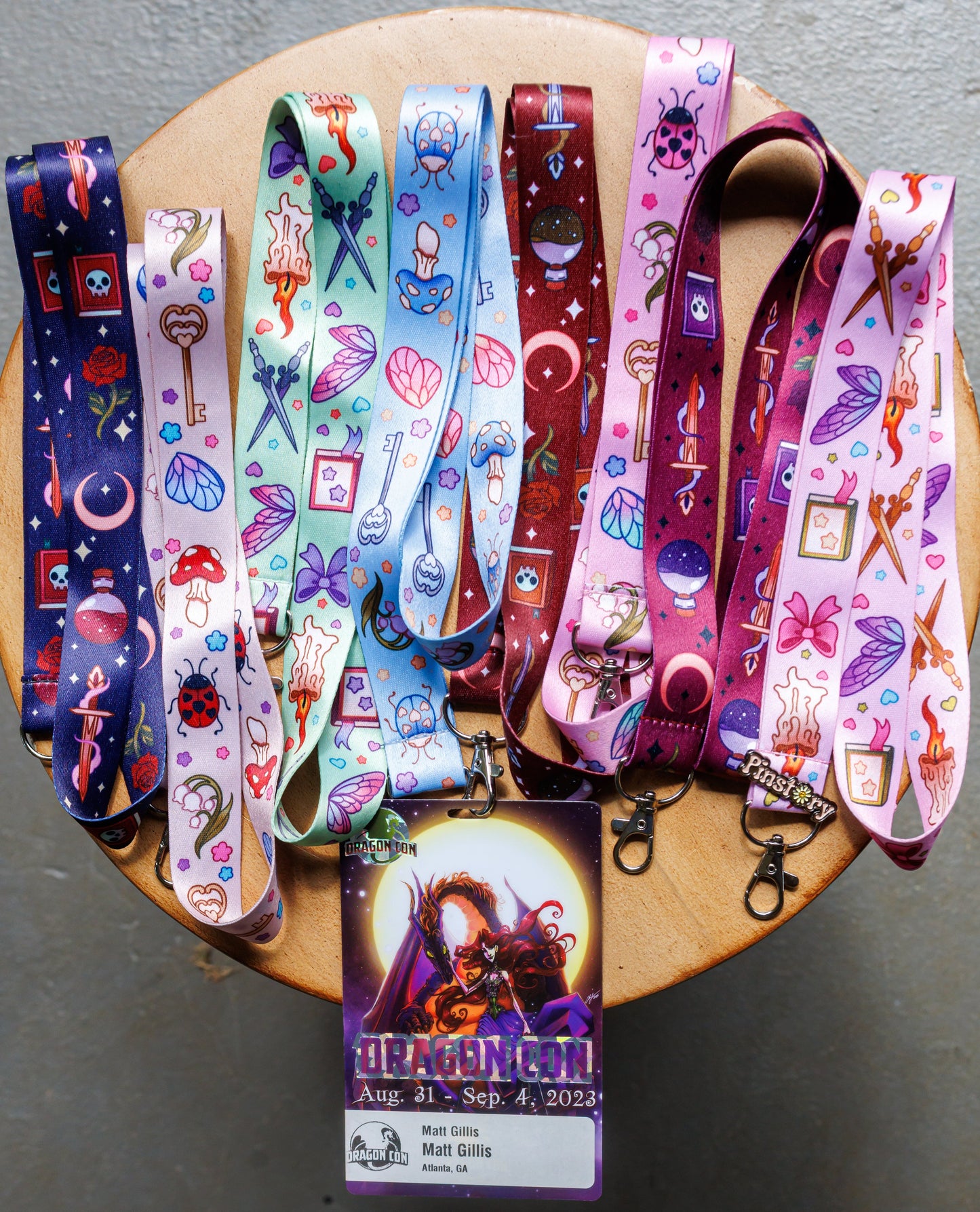 Bookish Fantasy Lanyard – Whimsical Lanyard for Book Lovers, Con Badges, Keys & ID Cards | Pinstory Book & Fantasy Collection