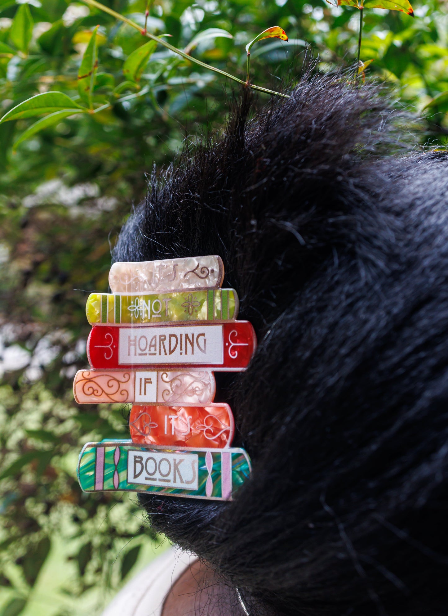 It’s Not Hoarding If It’s Books - Bookish Acrylic Hair Clips– Whimsical Hairclips for Book Lovers