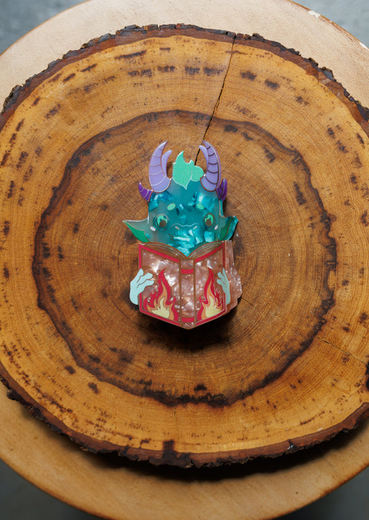 Dragon Reading Spice - Bookish Acrylic Hair Clips– Whimsical Hairclips for Book Lovers