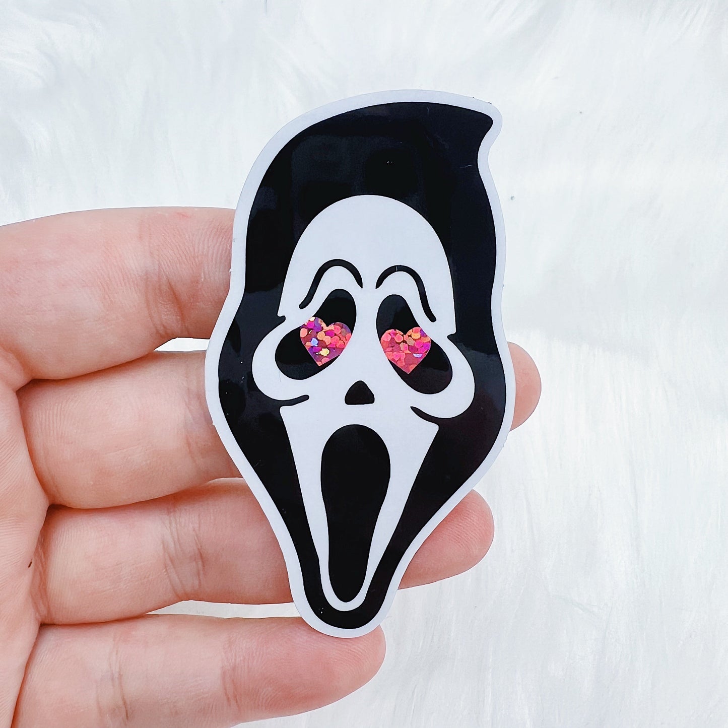 Heart Eyes Ghost Face Vinyl Sticker Die Cut