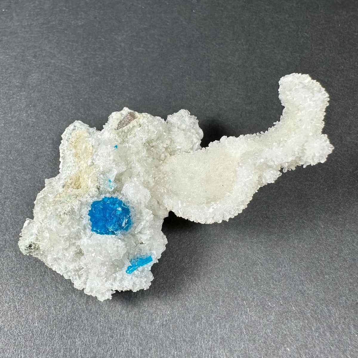 Cavansite Ball 'Floater' on White Stilbite (LG) from Pune, India