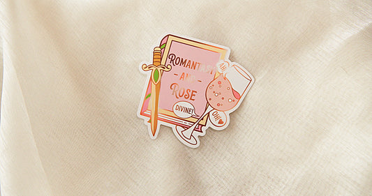 "Romance and Rose" Bookish Sticker -  Bookish Fairycore Cottagecore Pinstory Original Bookish Sticker