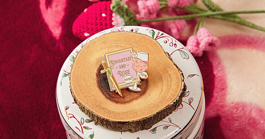 "Romance and Rose" Enamel Pin -  Bookish Fairycore Cottagecore Pinstory Original Enamel Pins