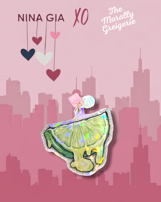 Nina Gia x The Morally Greigerie Collab Holographic Lime Slice Pink Dust Plug