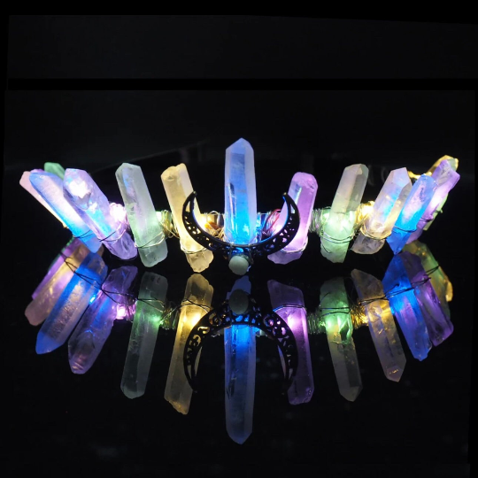 Rechargeable LED Crystal Headband, Crystal Crown Tiara