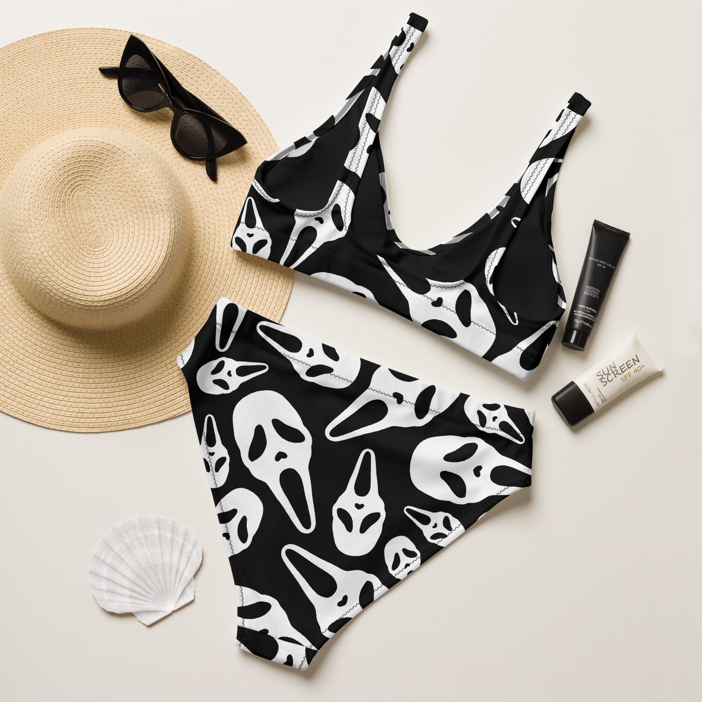 Ghostface Recycled high-waisted bikini