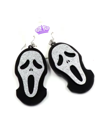 Ghostface Acrylic Dangle Earrings