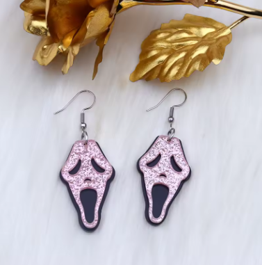 Ghostface Acrylic Dangle Earrings