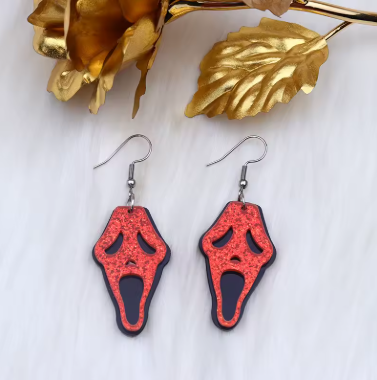 Ghostface Acrylic Dangle Earrings