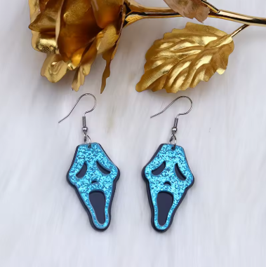 Ghostface Acrylic Dangle Earrings