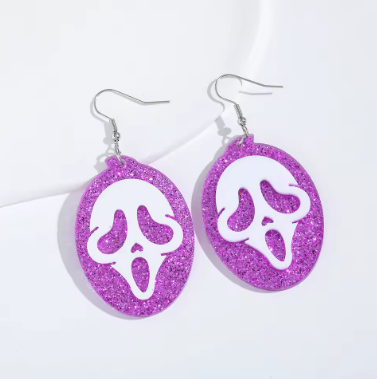 Ghostface Acrylic Dangle Earrings