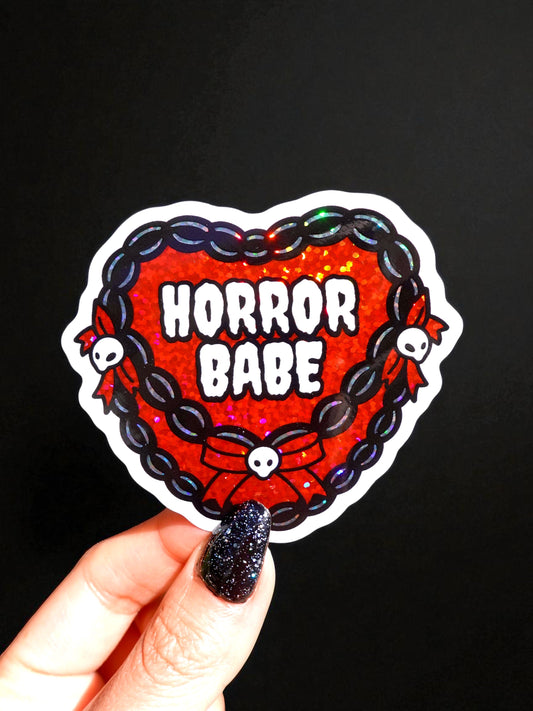 Horror Babe Glitter Vinyl Halloween Vinyl Sticker